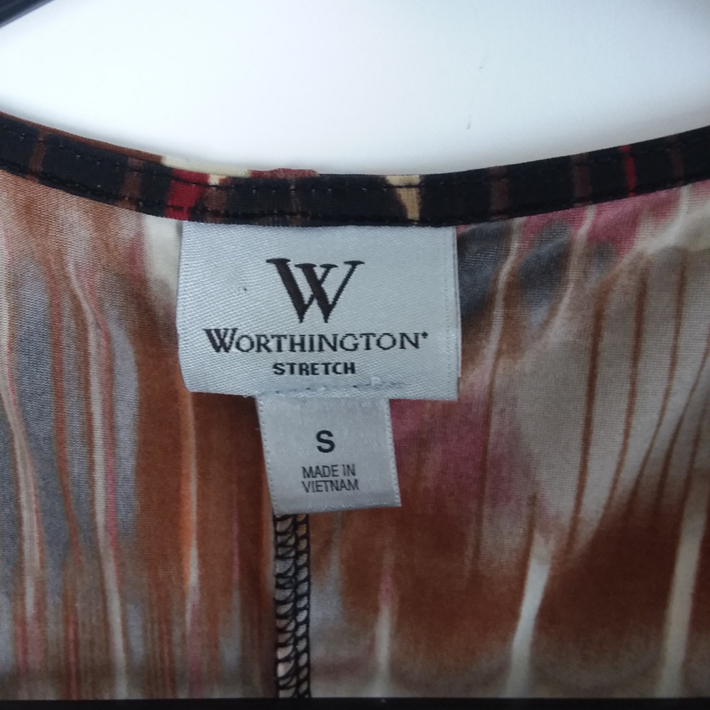 Worthington Sz S Stretchy Womens Scoop Blouse Top - Picture 2 of 3